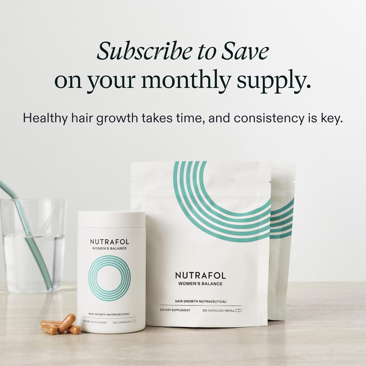 Nutrafol Women's Balance Hair Growth Supplement – Clinically Proven for Enhanced Hair Thickness