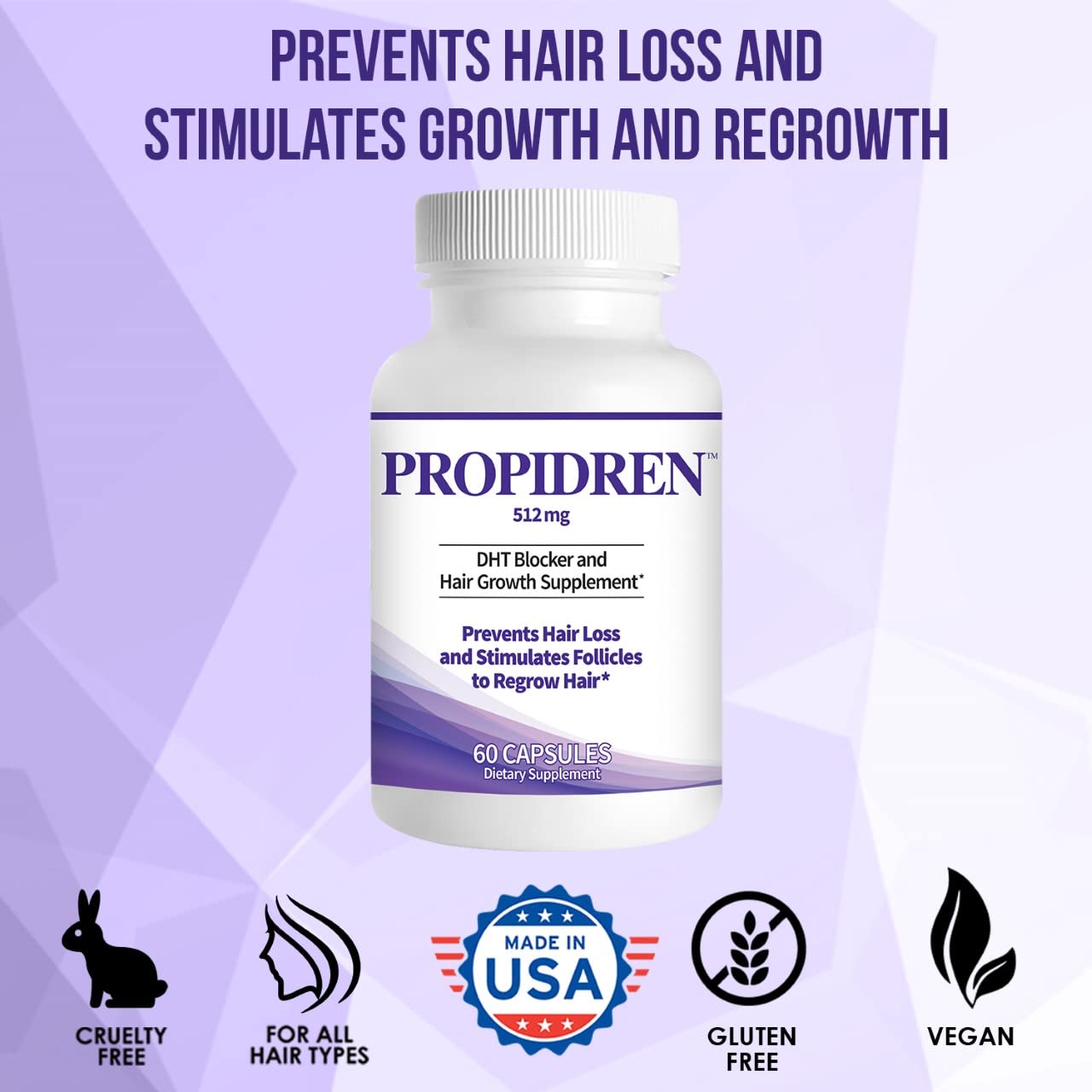 Propidren by HairGenics - DHT Blocker with Saw Palmetto To Prevent Hair Loss