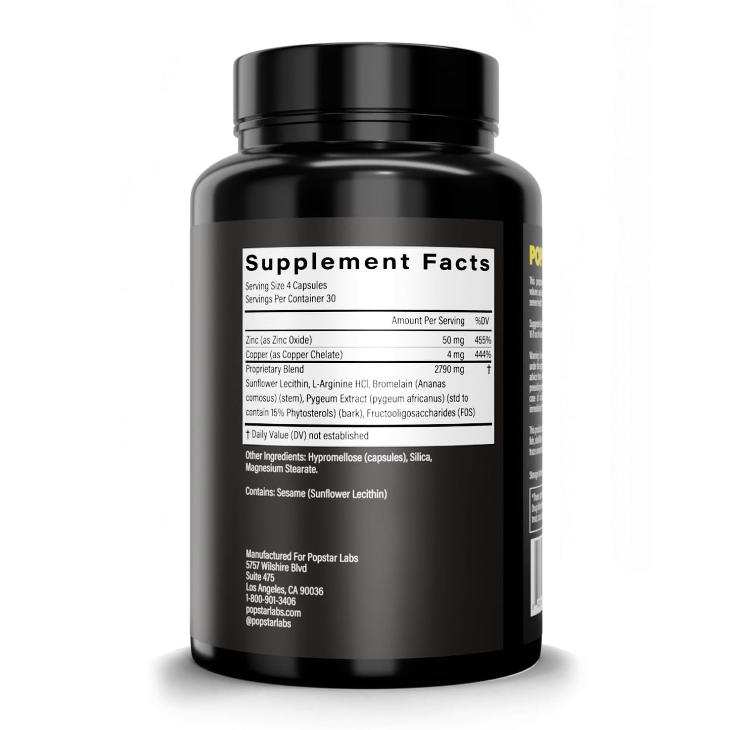 POPSTAR Labs Semen Volume Booster - Men's Semen Health & Fertility Supplement - Doctor Formulated to Increase Load Volume - Made in USA - Non-GMO, Organic, Vegan - 120 Capsules (1 Month Supply)