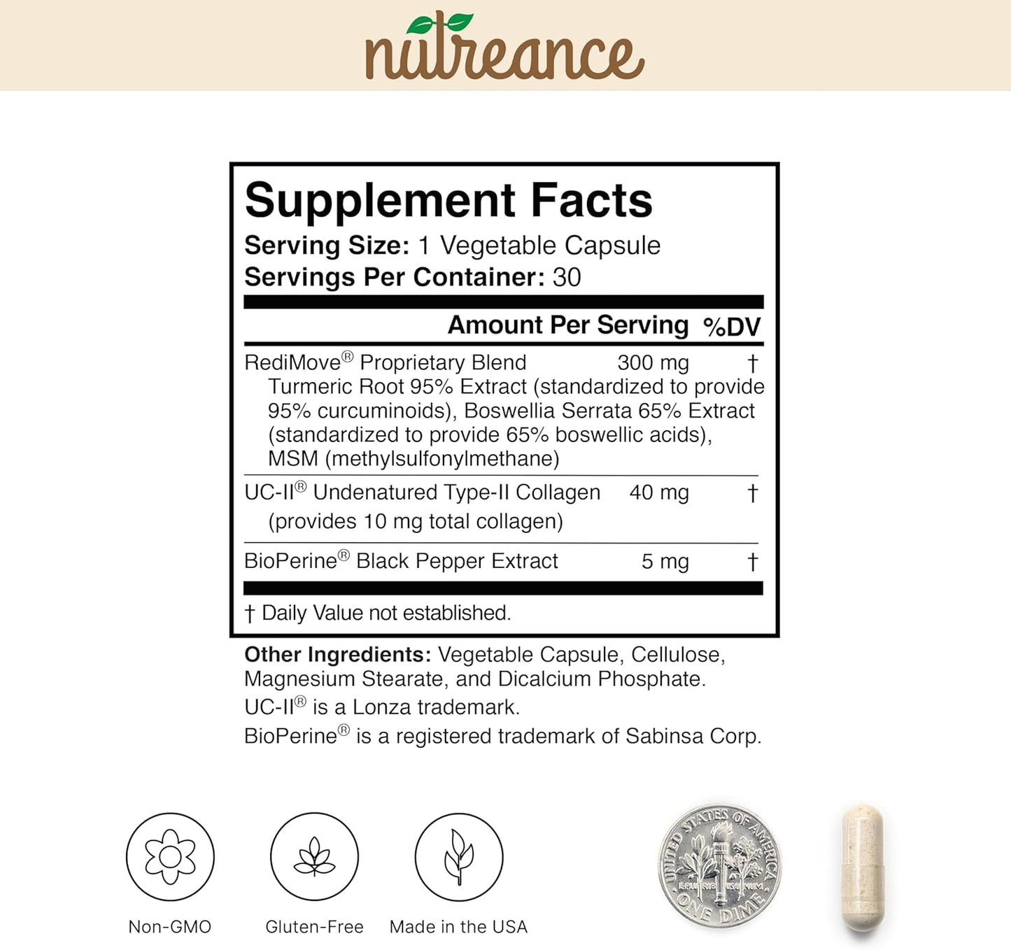 Natural Joint Support Supplement - Non-GMO, Gluten-Free