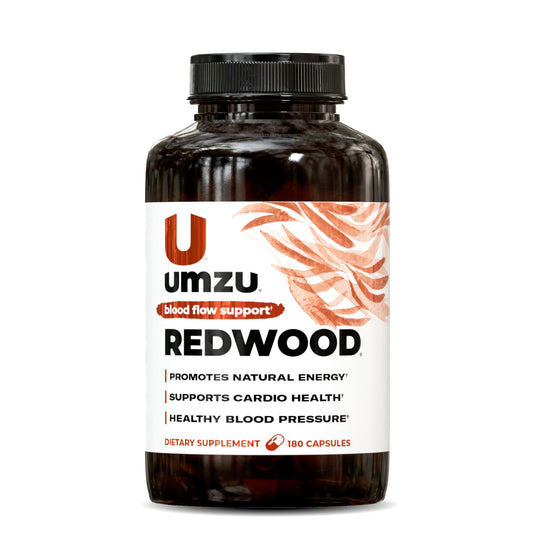 UMZU Redwood Max Nitric Oxide Booster, Blood Flow & Circulation Support for Men & Women, Energy, Stamina & Recovery – Heart & Varicose Vein Supplement – 2 Capsules Daily – 60 Count