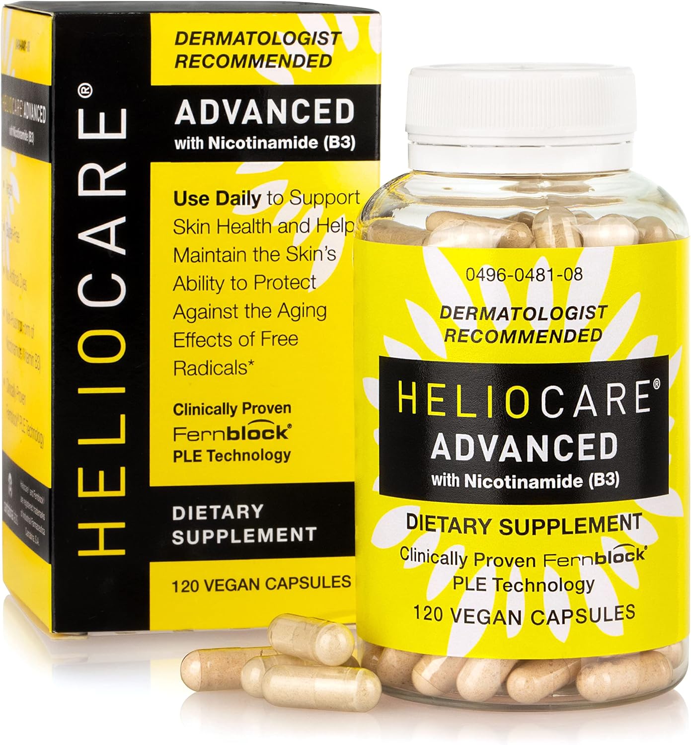 Heliocare Advanced Niacin B3 – Fernblock & Antioxidant Skin Support (120 Vegan Capsules)