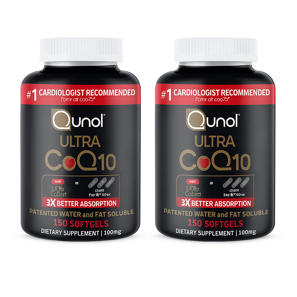 Qunol Ultra CoQ10 100mg Softgels- 3X Better Absorption Coenzyme Q10 Supplements - Antioxidant Supplement for Vascular and Heart Health & Energy Production - 5 Month Supply - 150 Count